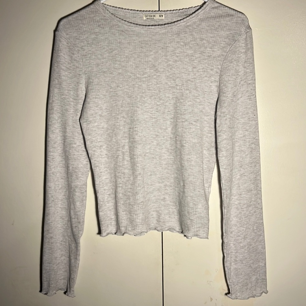 Cotton On Rib Crew Long Sleeve Top Size Medium